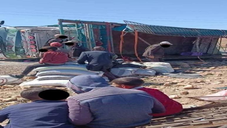 انقلاب شاحنة يتسبب في نفوق عدد من رؤوس الماشية بإقليم آسفي
