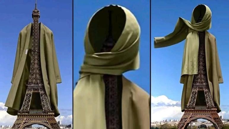 إعلان عن “حجاب برج إيفل” يشعل الجدل في فرنسا ويثير انقسامات سياسية